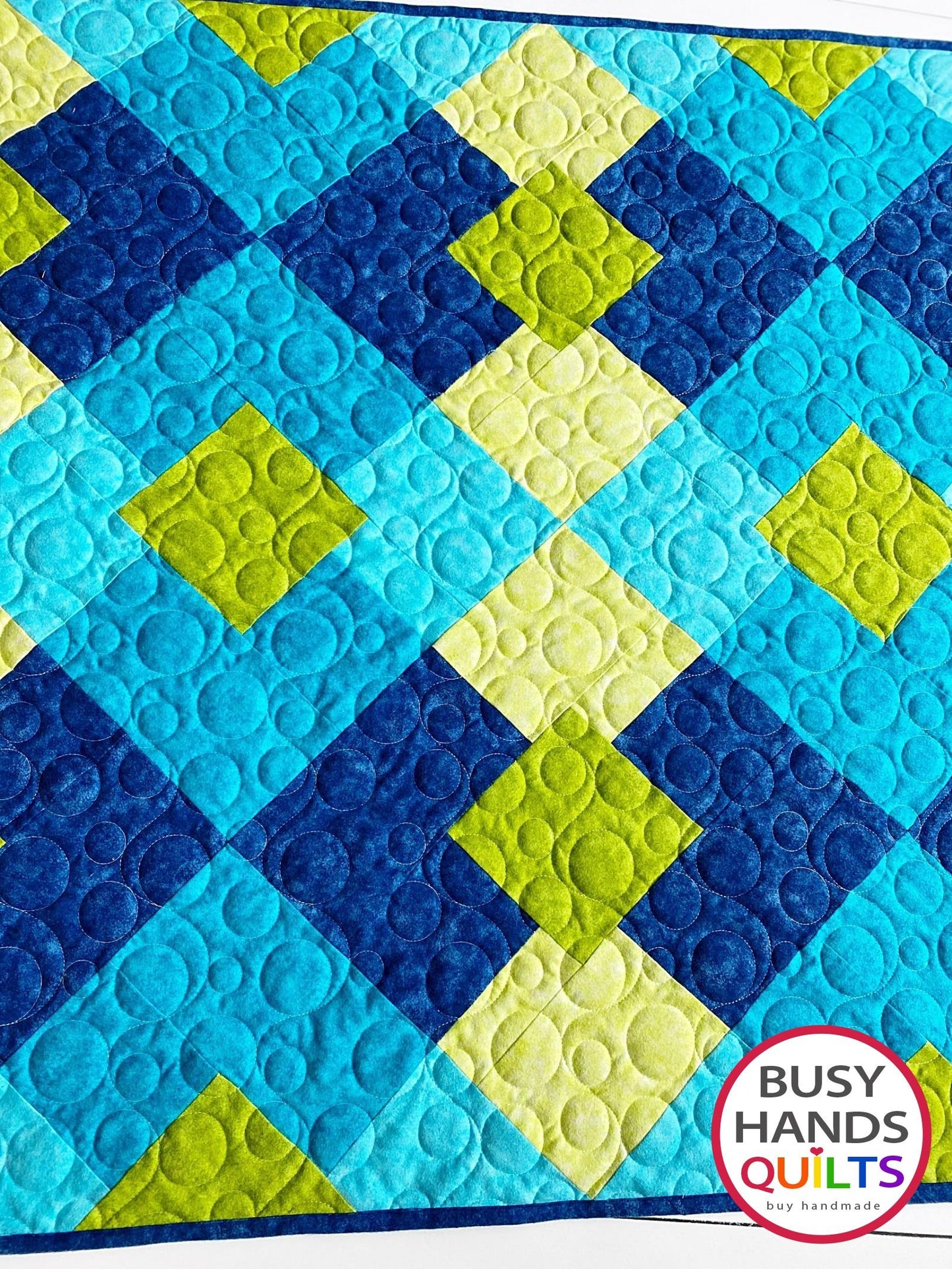 Handmade Precious Play Baby Quilt in Mirage Flannels