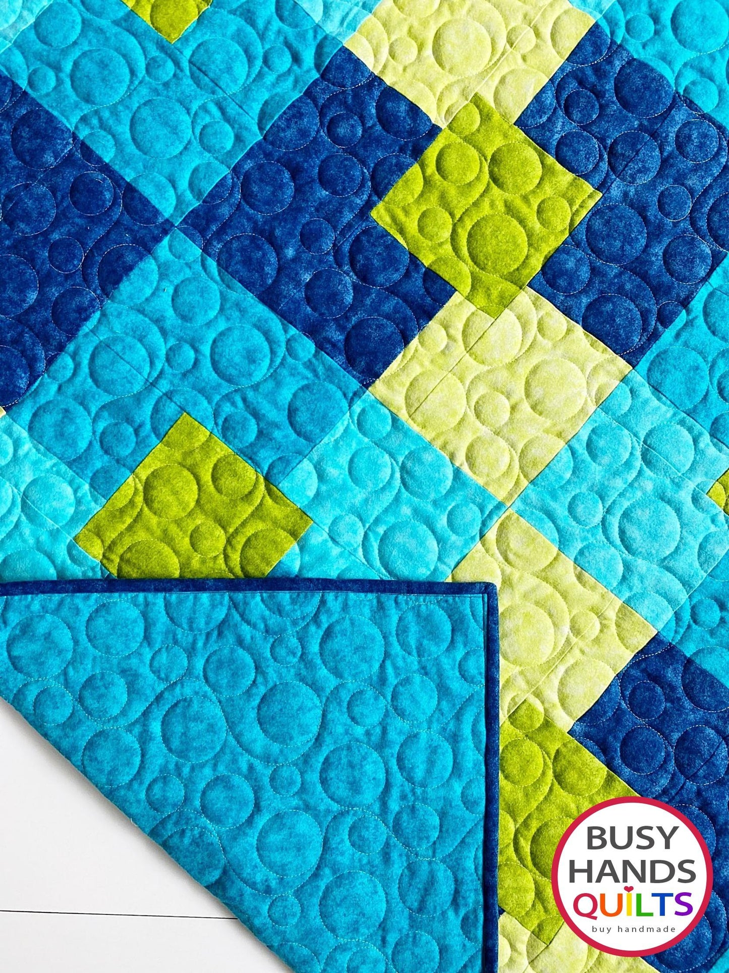 Handmade Precious Play Baby Quilt in Mirage Flannels