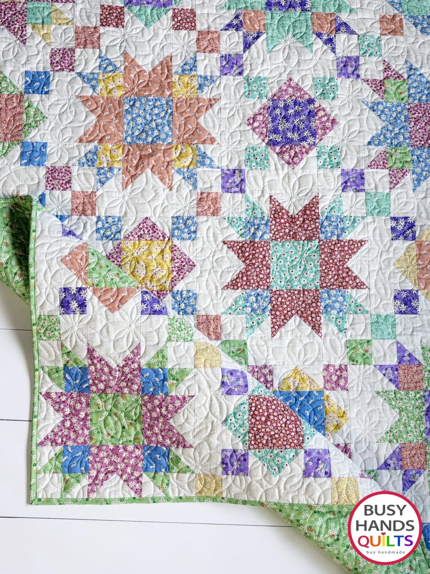Handmade Summer on the Porch Throw Quilt in Nane Mae 8