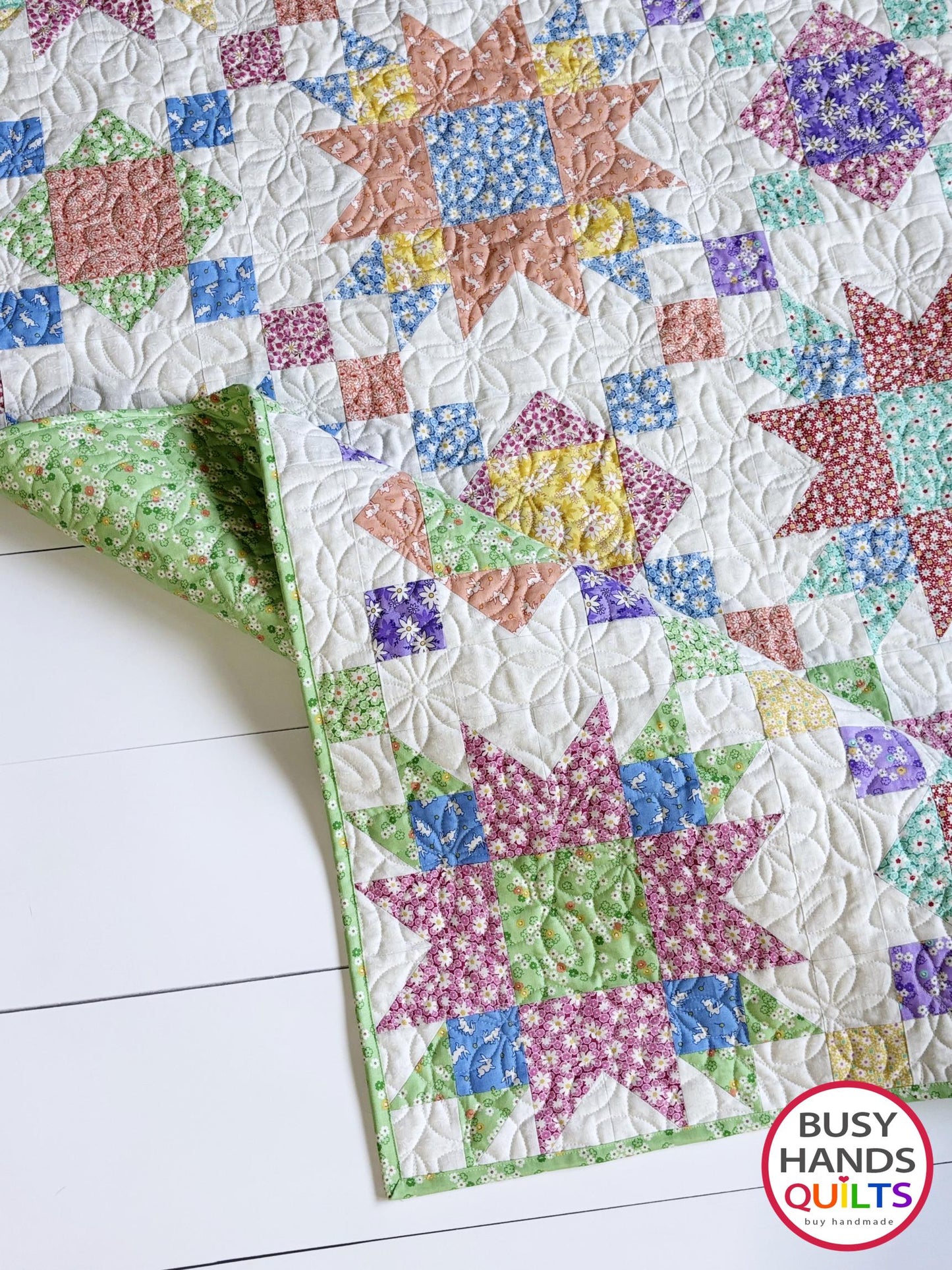 Handmade Summer on the Porch Throw Quilt in Nane Mae 8