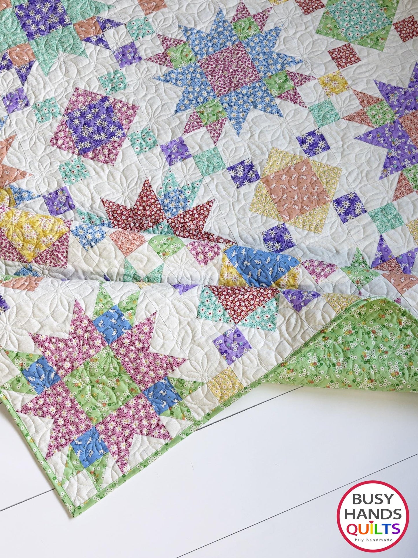 Handmade Summer on the Porch Throw Quilt in Nane Mae 8