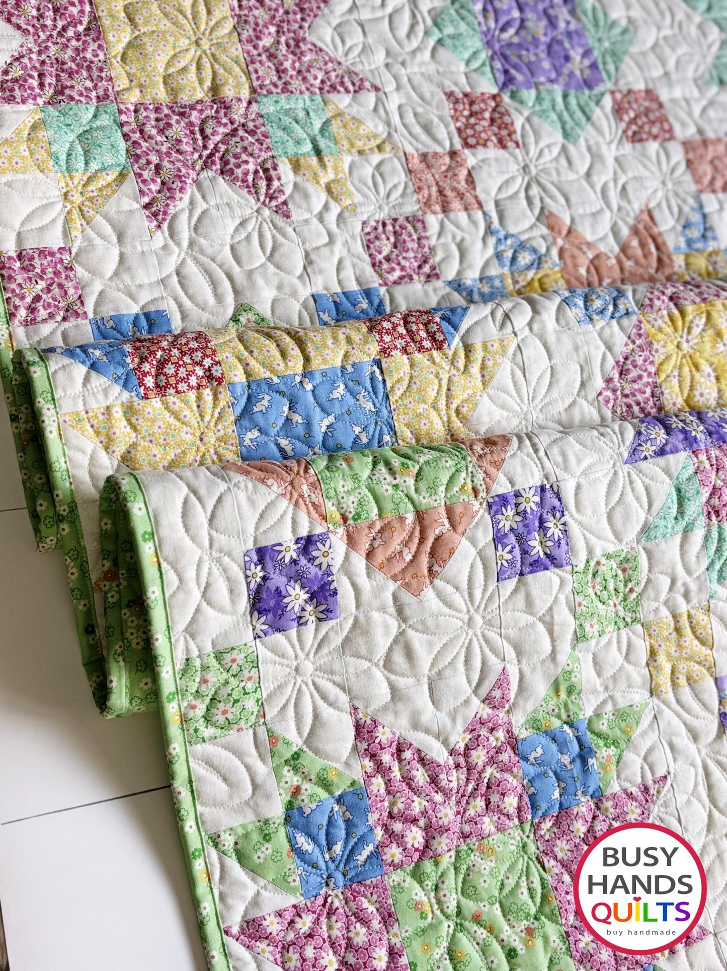 Handmade Summer on the Porch Throw Quilt in Nane Mae 8