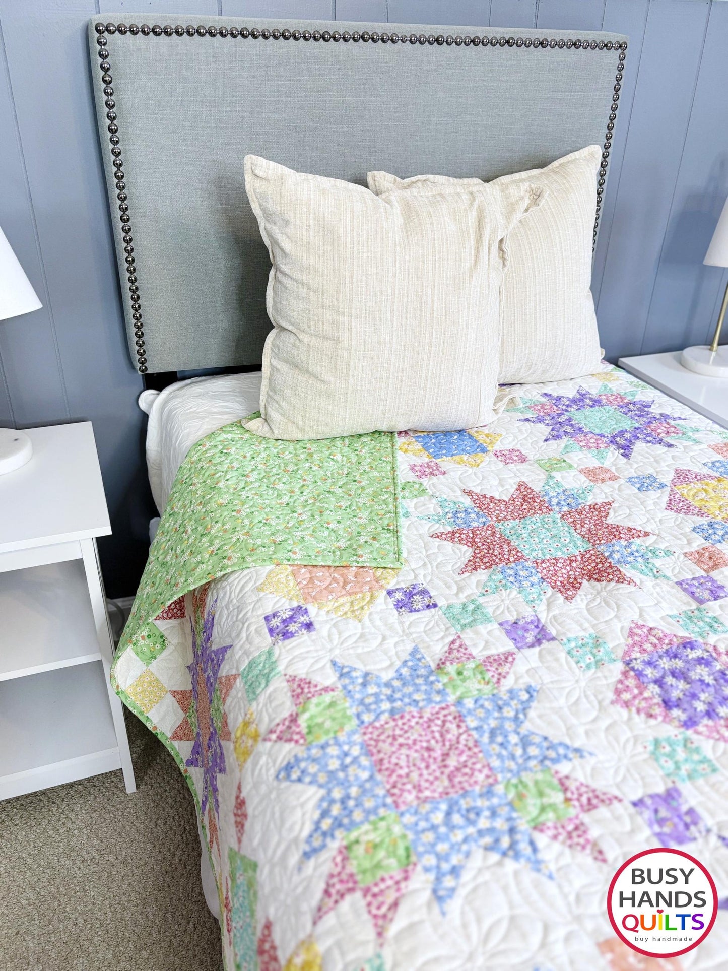 Handmade Summer on the Porch Throw Quilt in Nane Mae 8