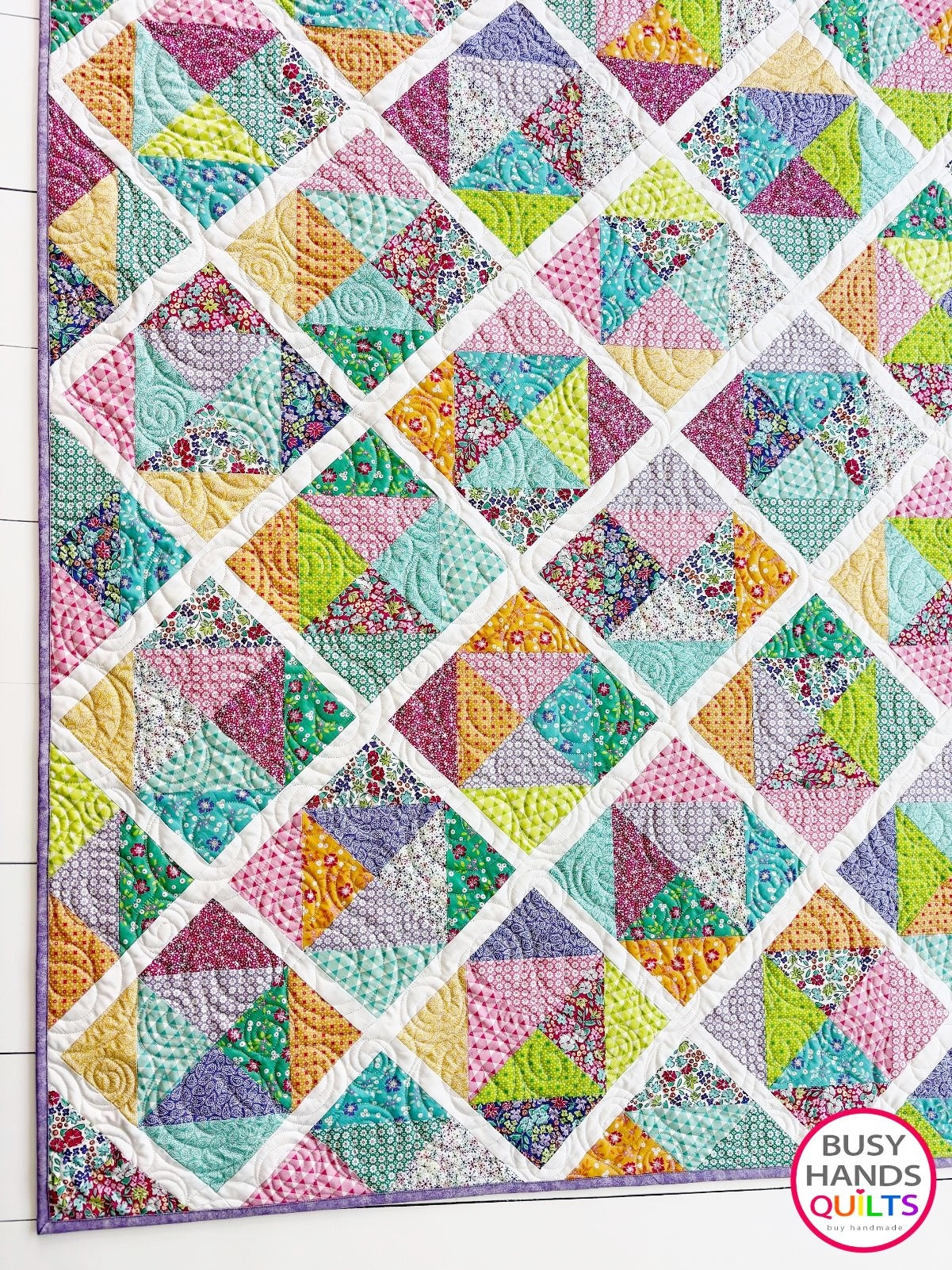 Handmade Sunshine Throw Quilt in Vibrance