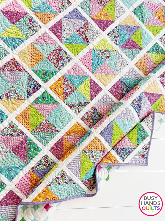 Handmade Sunshine Throw Quilt in Vibrance