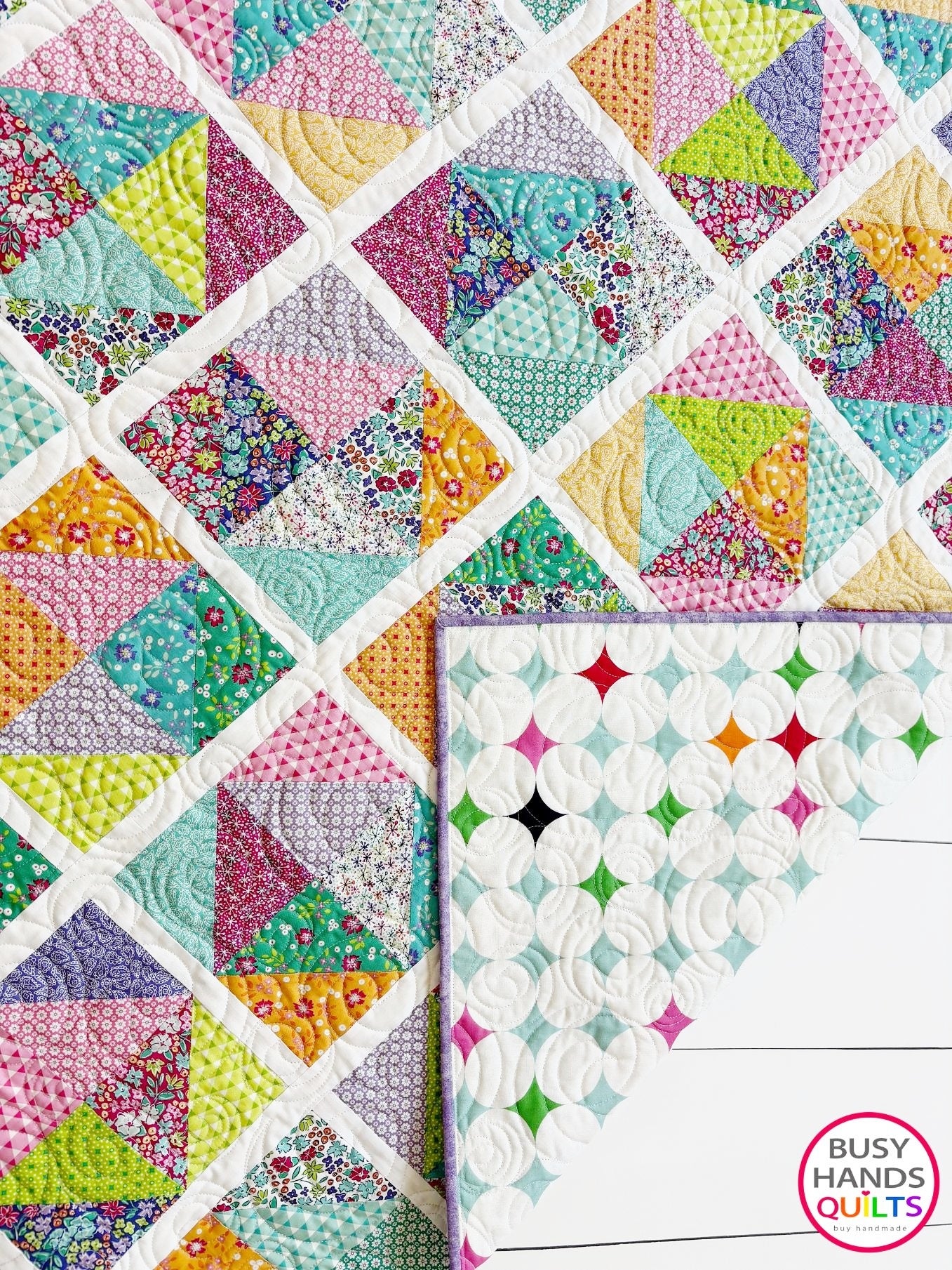 Handmade Sunshine Throw Quilt in Vibrance