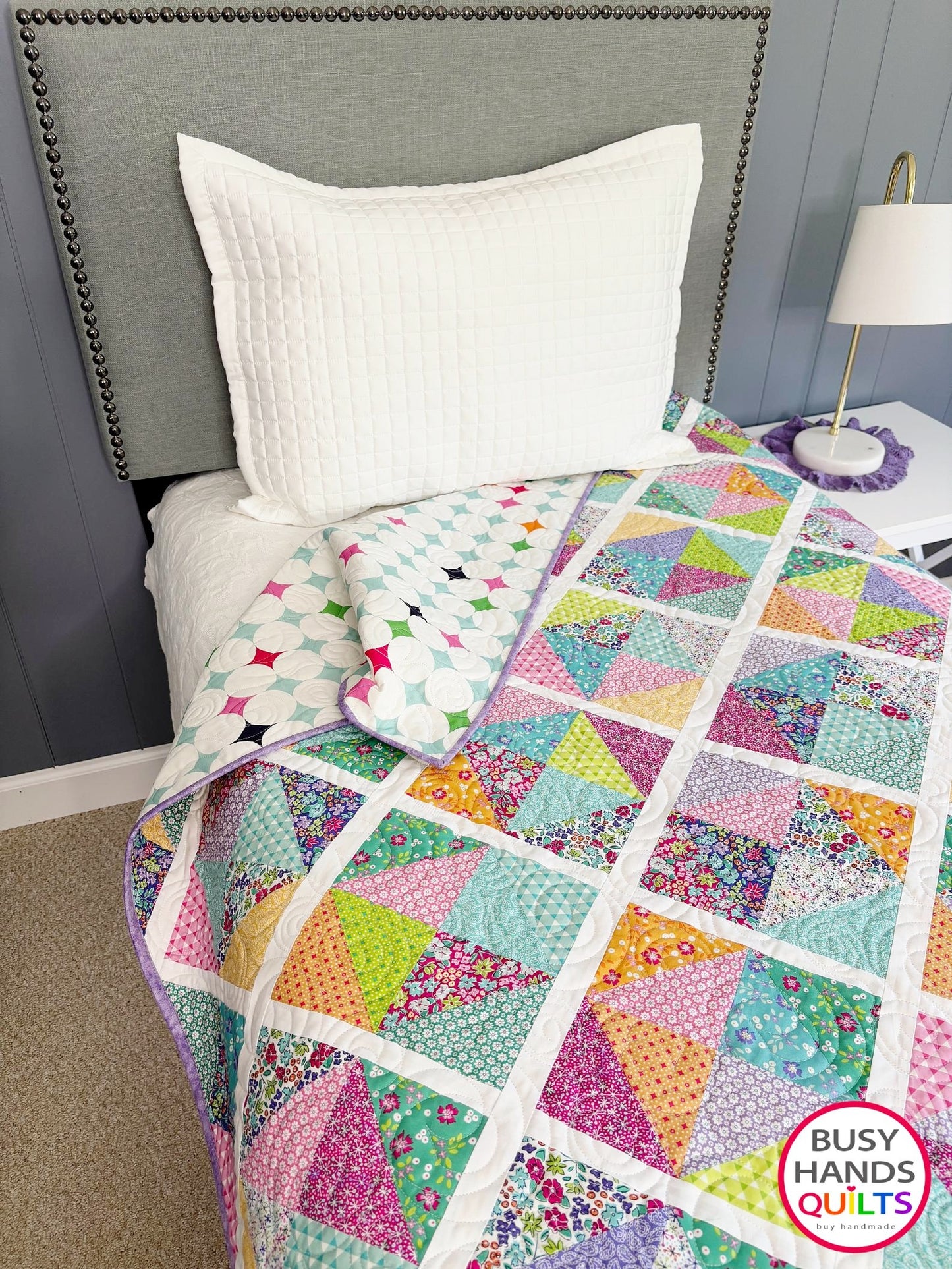 Handmade Sunshine Throw Quilt in Vibrance