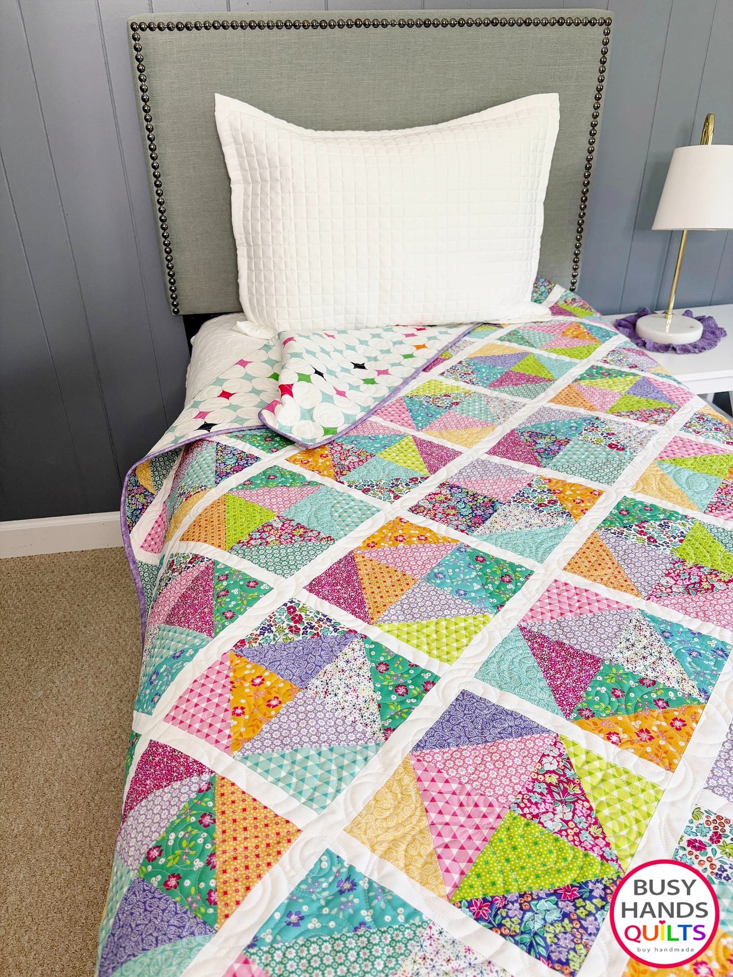 Handmade Sunshine Throw Quilt in Vibrance