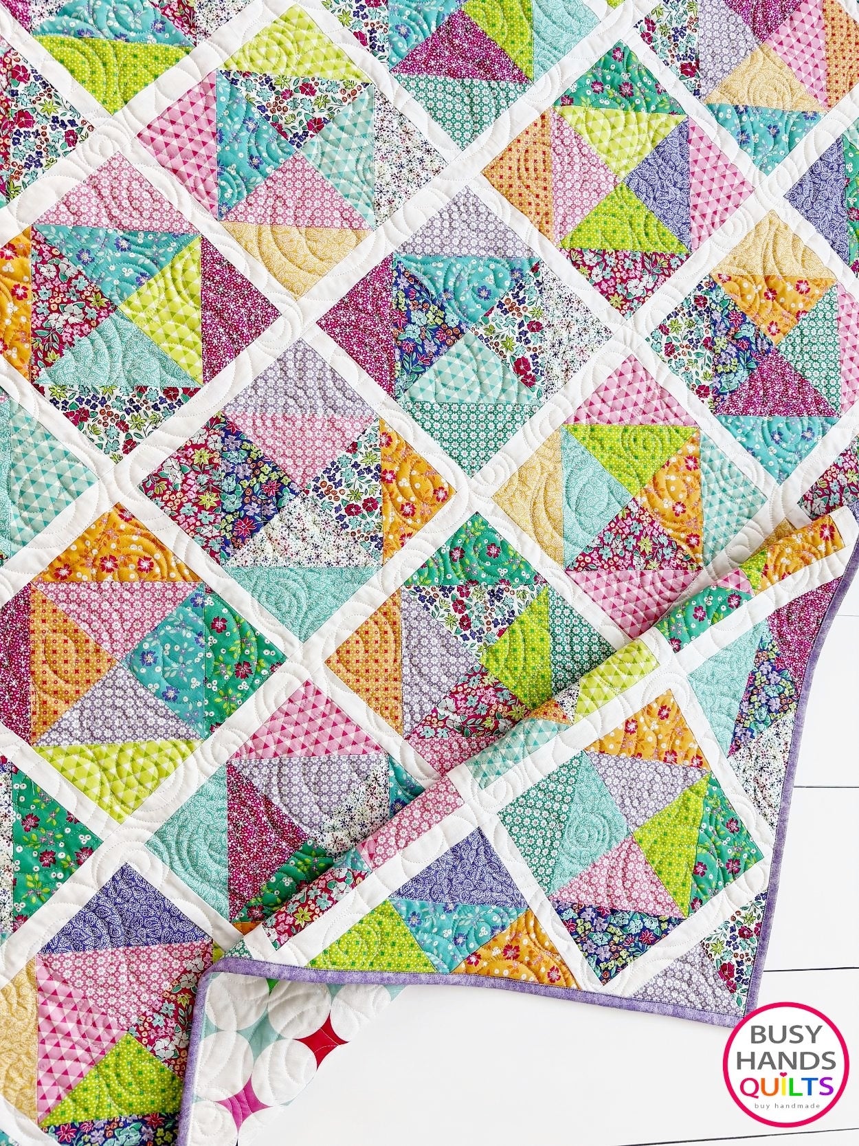 Handmade Sunshine Throw Quilt in Vibrance