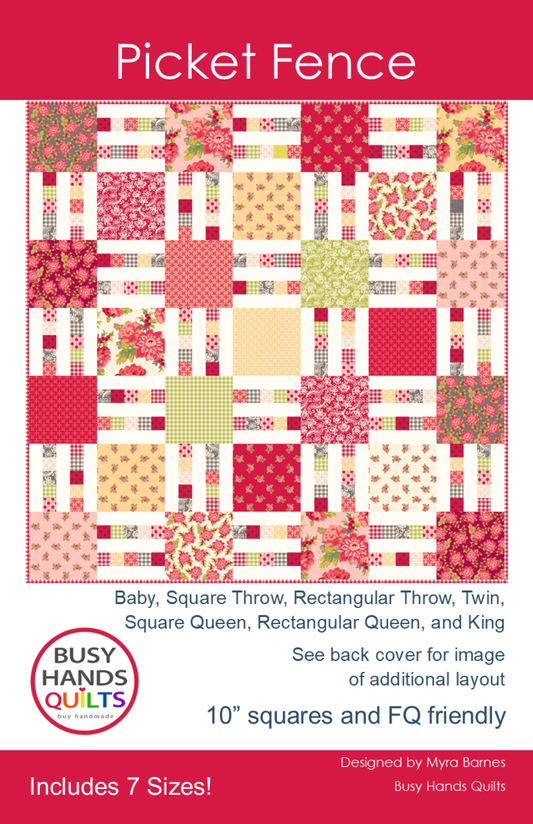 Picket Fence Quilt Pattern PRINTED