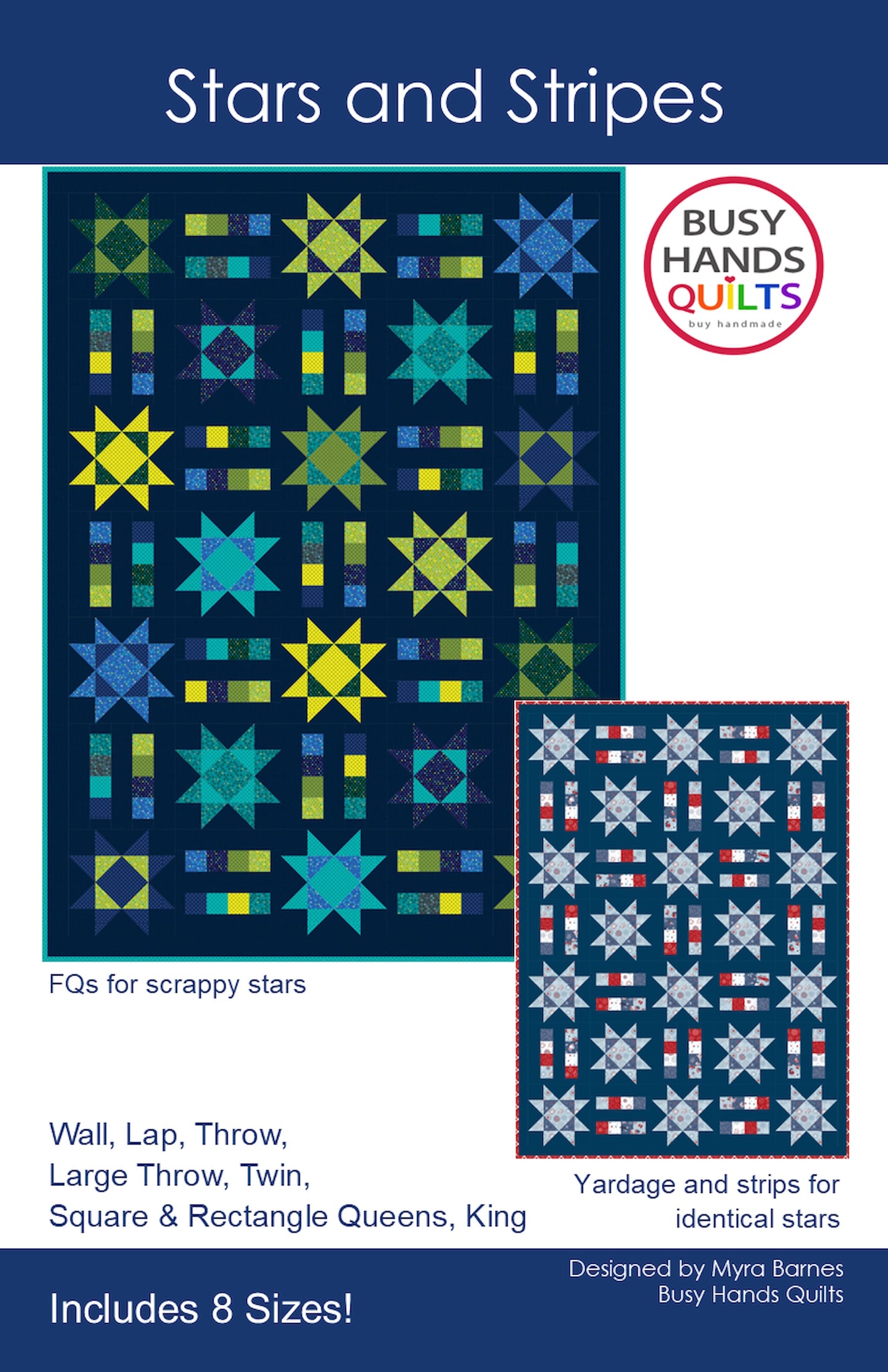 Stars and Stripes Quilt Pattern PRINTED