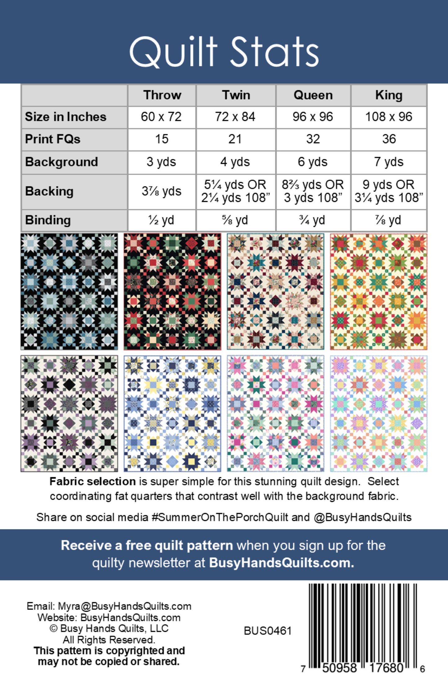 Summer on the Porch Quilt Pattern PRINTED