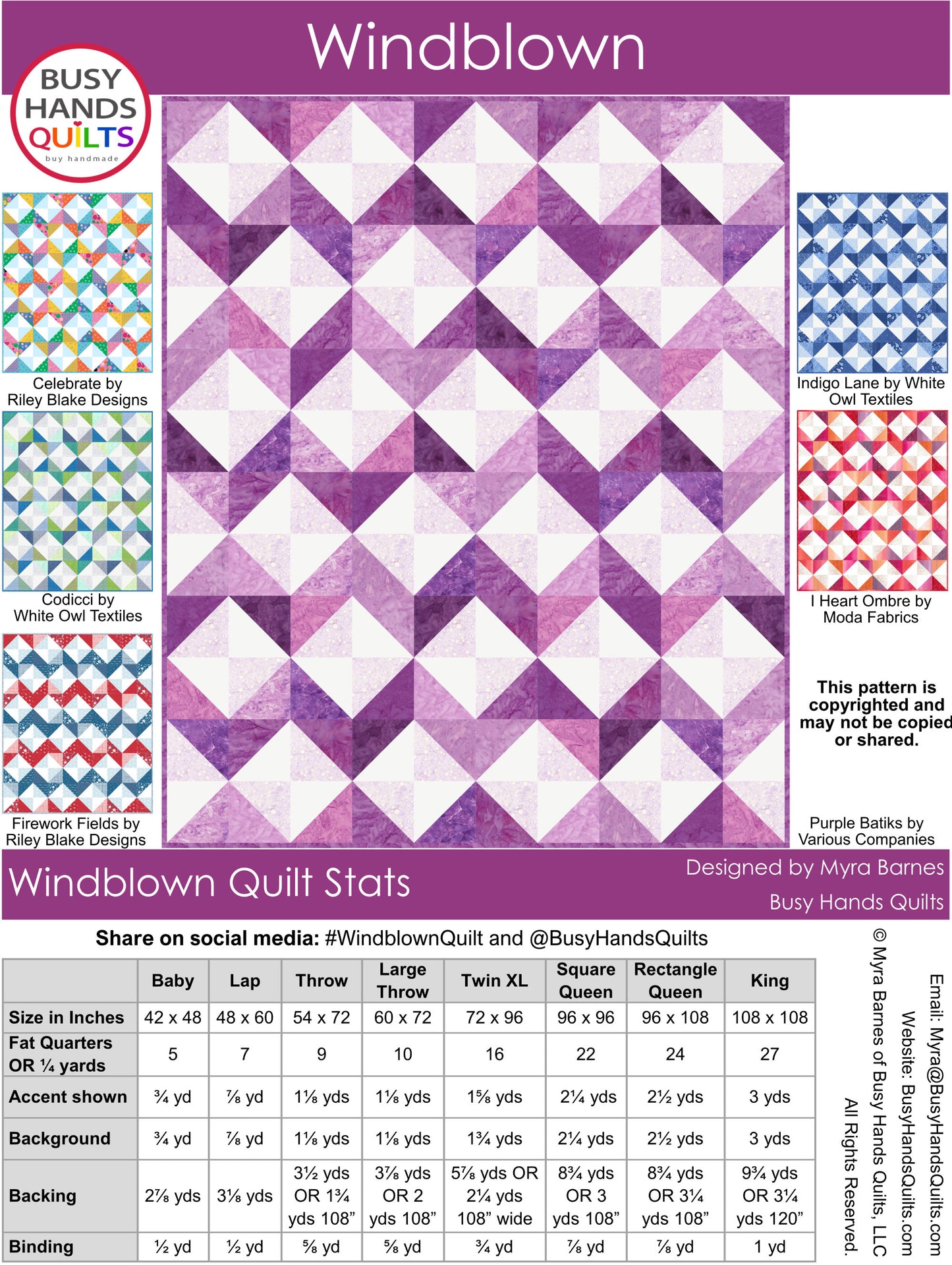 Windblown Quilt Pattern PDF Download