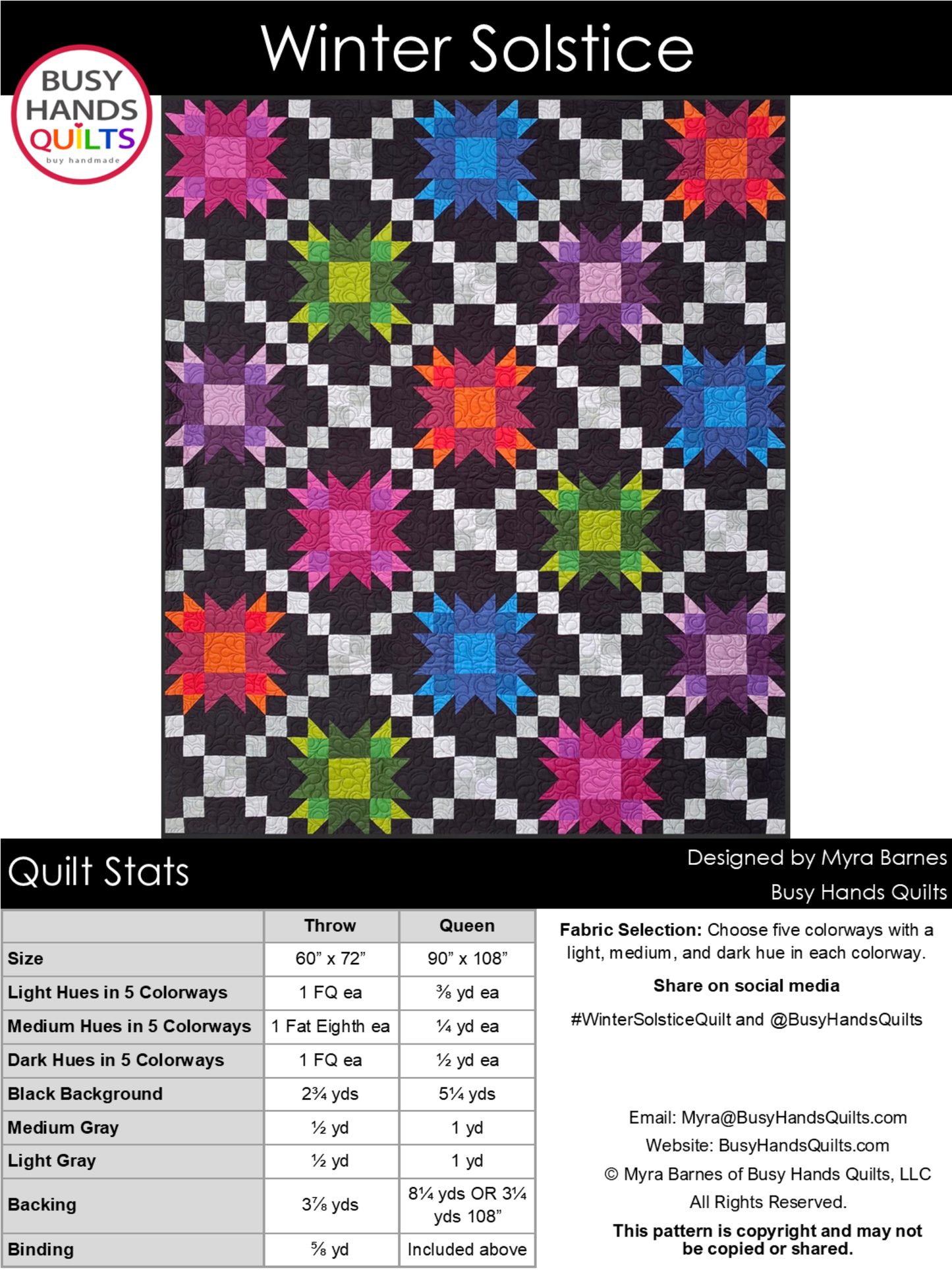 Winter Solstice Quilt Pattern PDF DOWNLOAD