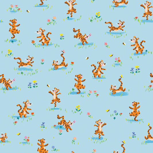 LAST CHANCE 1 Yard 11 Inches - Tigger Bounce in Sky from 100 Aker Woods by Riley Blake C15173-SKY #6