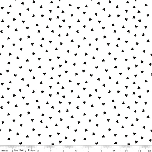 By the Half Yard - Small Hearts in White from Take Heart by Riley Blake Designs C15387-WHITE #433