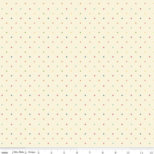 By the Half Yard - Dots in Vanilla from First Blooms by Heather Peterson for Riley Blake Designs C16329-VANILLA #430