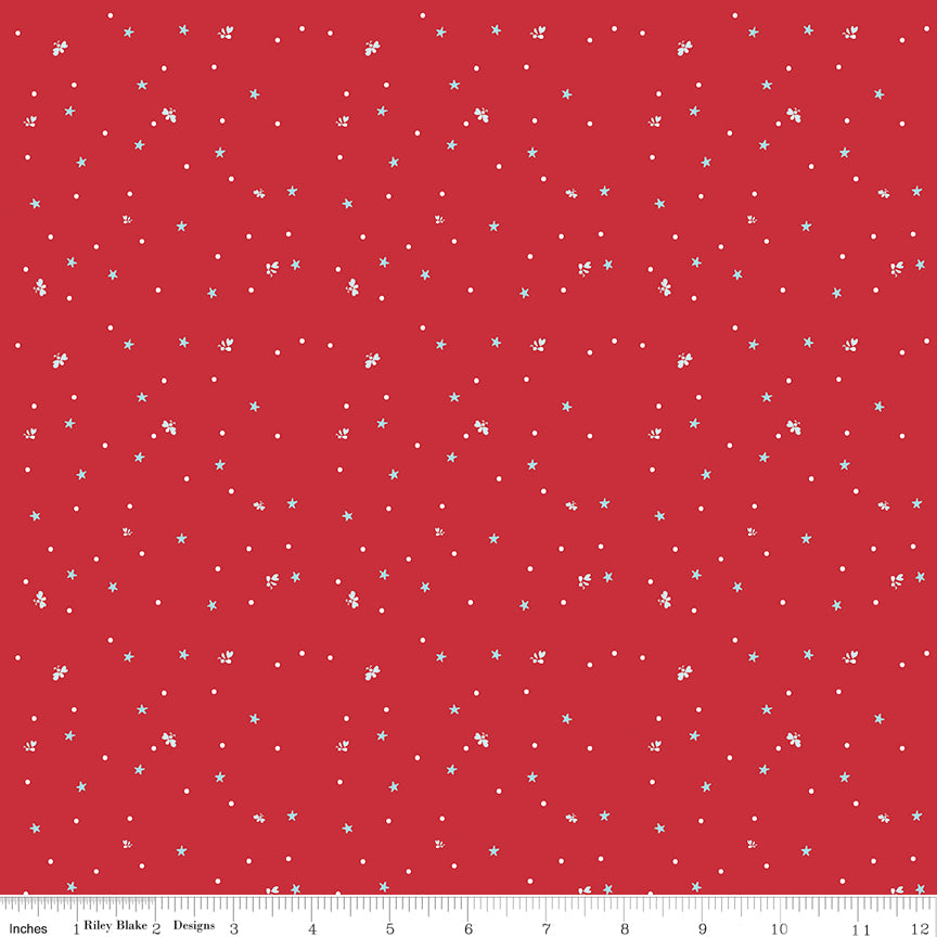 22 Inches Fireflies in Red Firework Fields by Gracey Larson for Riley Blake C17585-RED #44