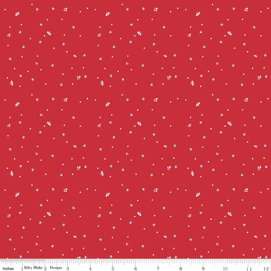 22 Inches Fireflies in Red Firework Fields by Gracey Larson for Riley Blake C17585-RED #44