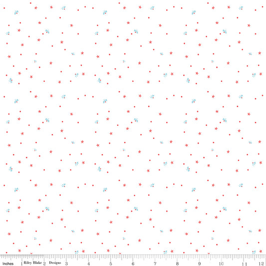 2-1/2 Yards Fireflies in White Firework Fields by Gracey Larson for Riley Blake C17585-WHITE #42