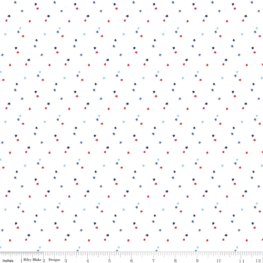 By the Yard - Seasonal Basics Stars on Cloud by Christopher Thompson for Riley Blake C657-WHITE #434
