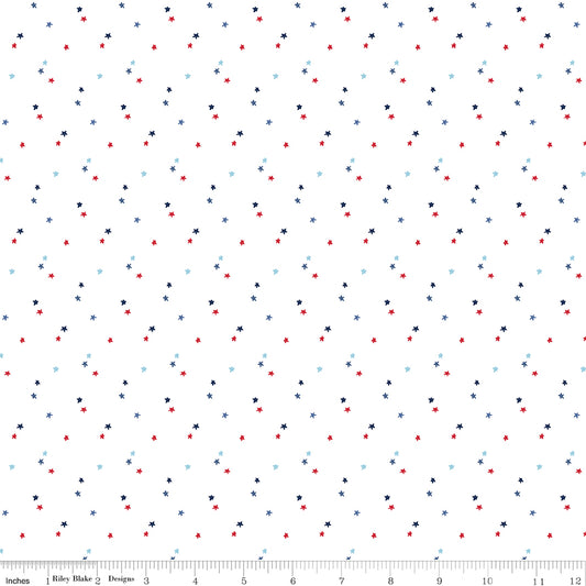 By the Yard - Seasonal Basics Stars on Cloud by Christopher Thompson for Riley Blake C657-WHITE #434