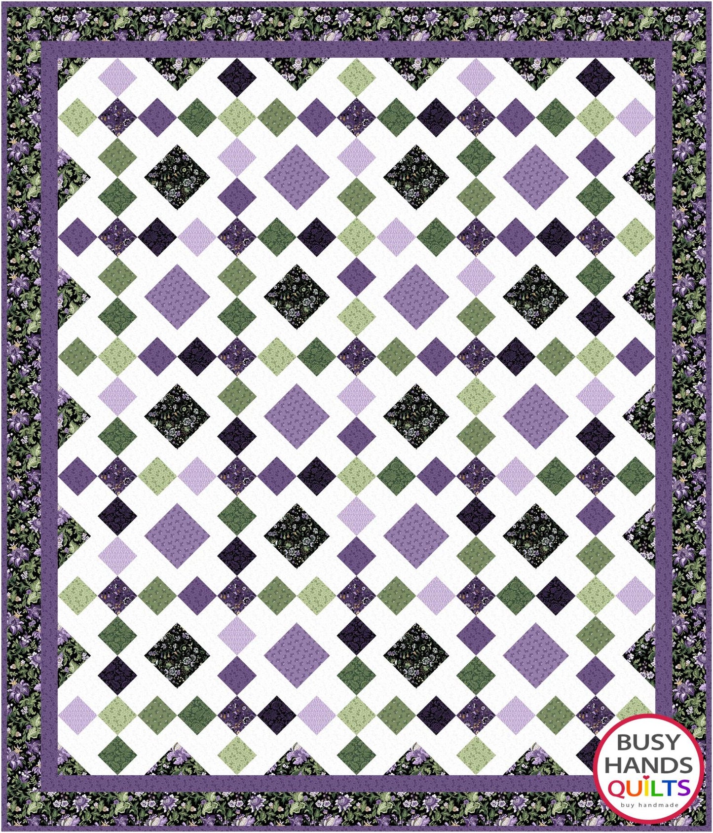 Granny's Square Patch Quilt Pattern PRINTED