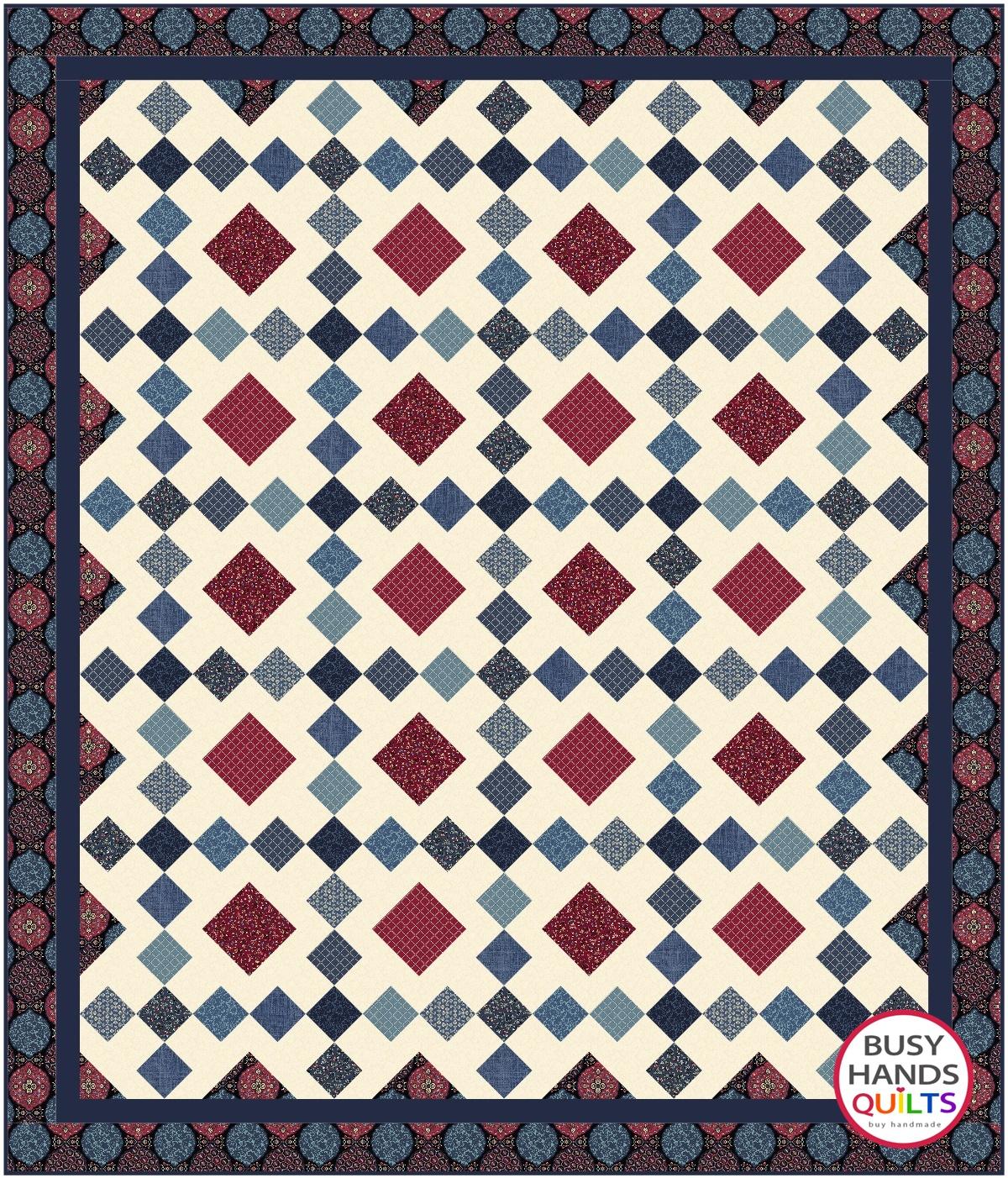 Granny's Square Patch Quilt Pattern PRINTED