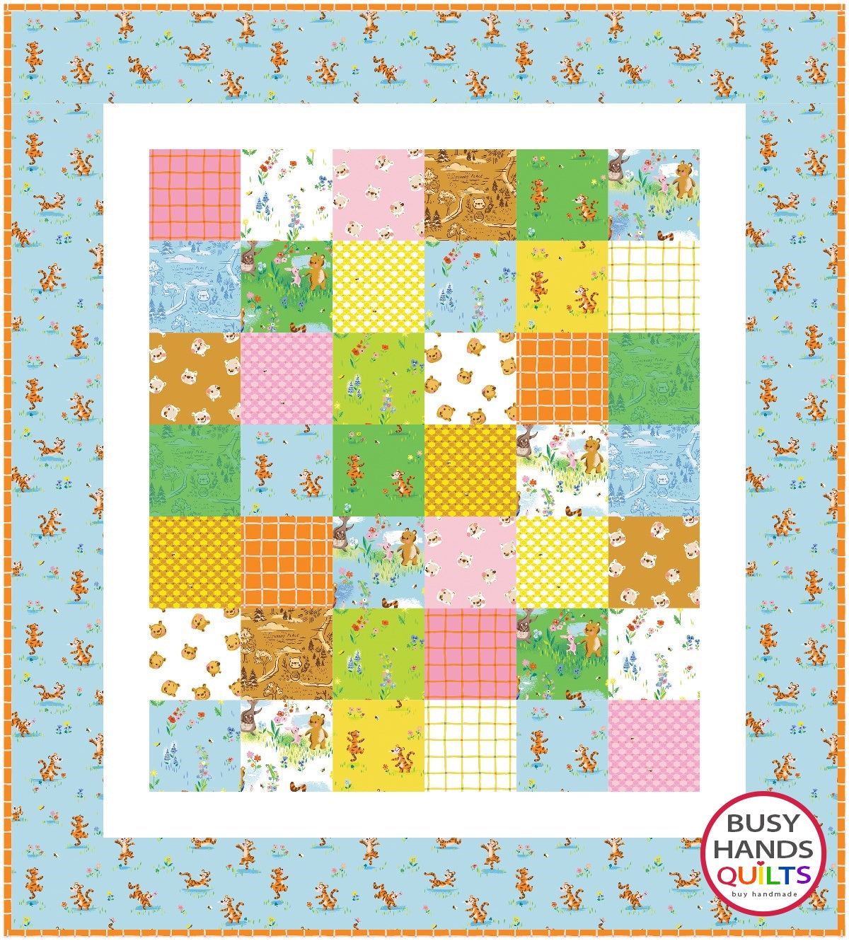 Charmed Baby Quilt Kit in 100 Aker - Blue Border