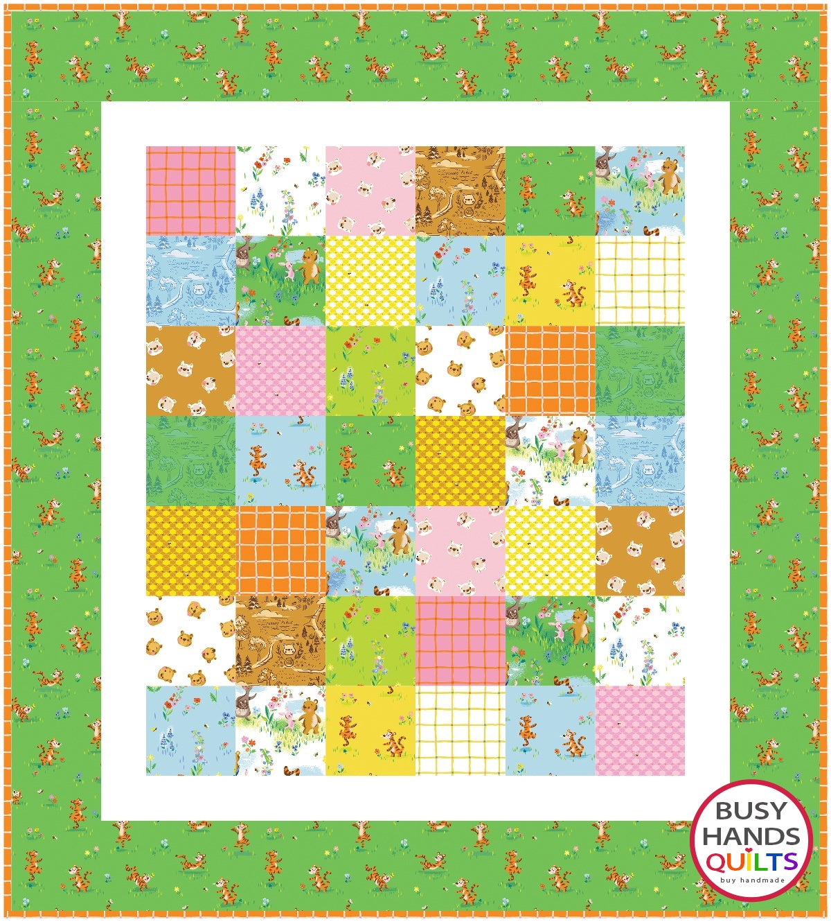 Charmed Baby Quilt Kit in 100 Aker - Green Border