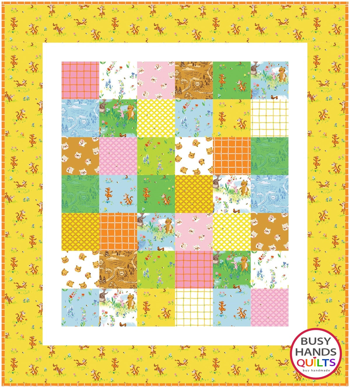 Charmed Baby Quilt Kit in 100 Aker - Yellow Border