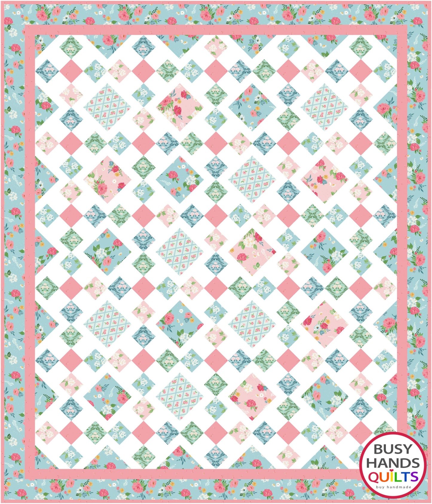 Granny's Square Patch Quilt Pattern PRINTED