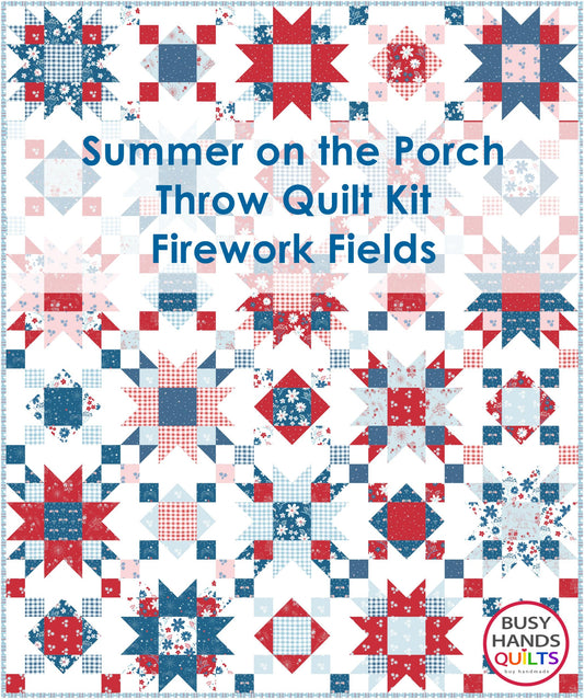 Summer on the Porch Throw Quilt Kit in Firework Fields - Choice of Background Color