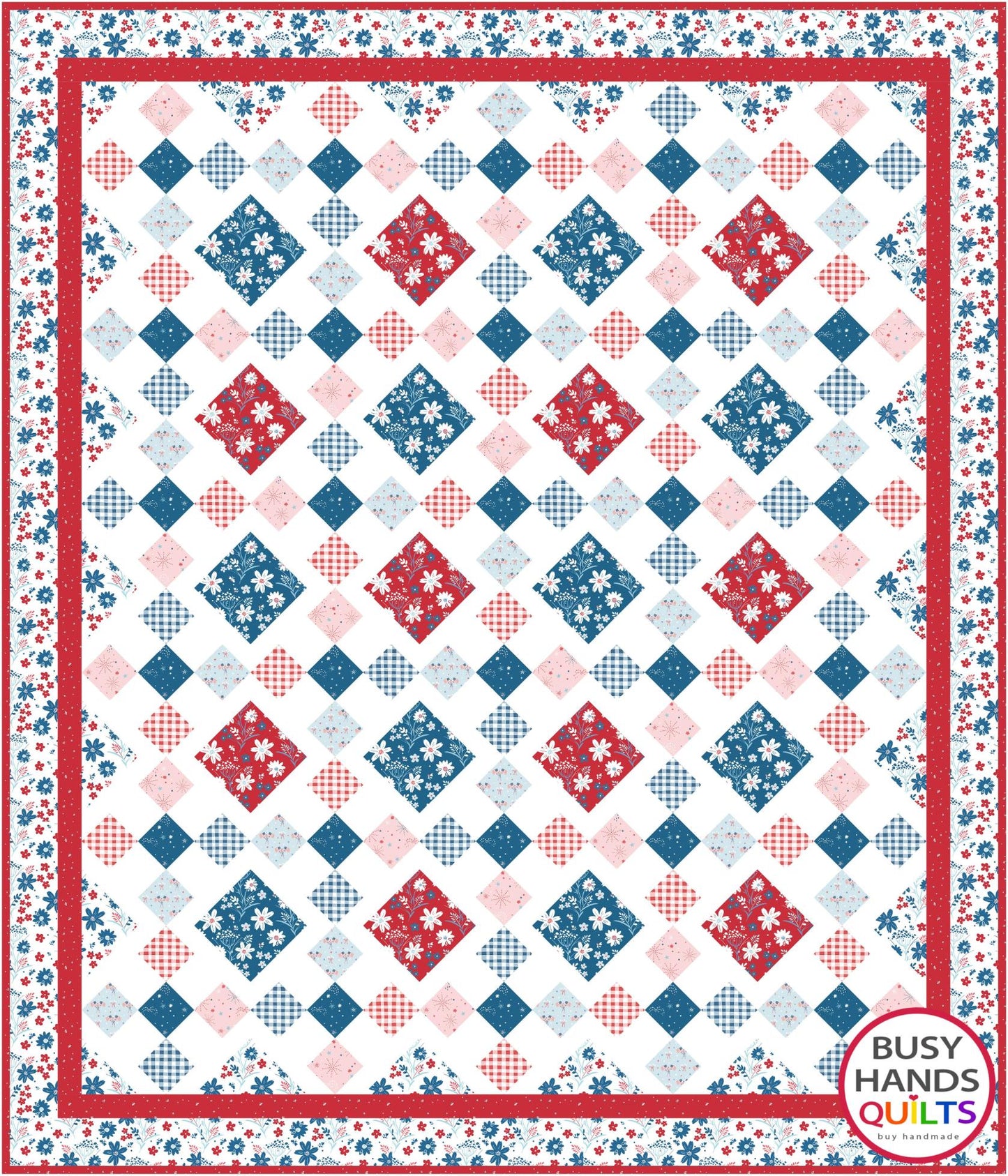 Granny's Square Patch Quilt Pattern PRINTED