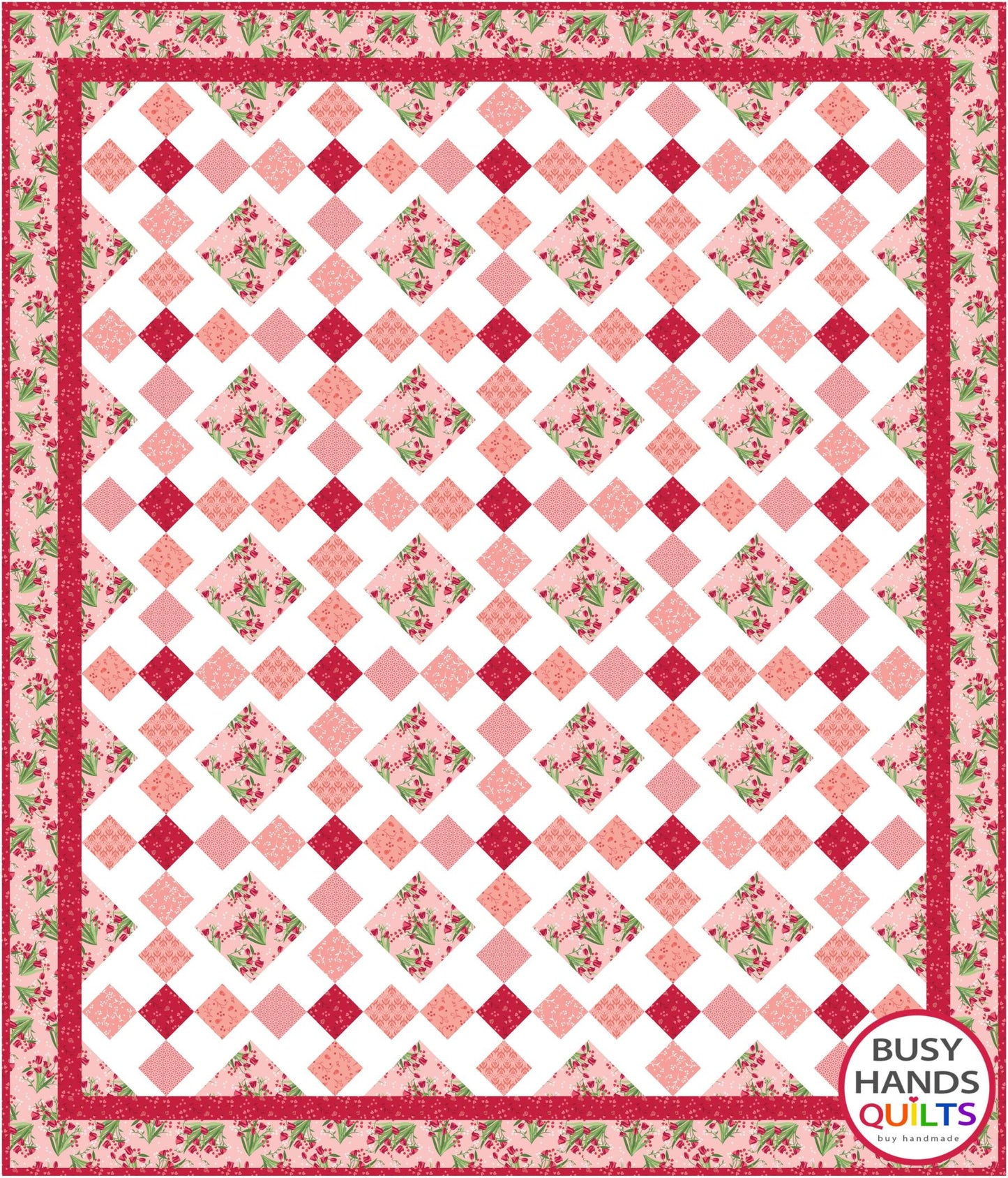 Granny's Square Patch Quilt Pattern PRINTED