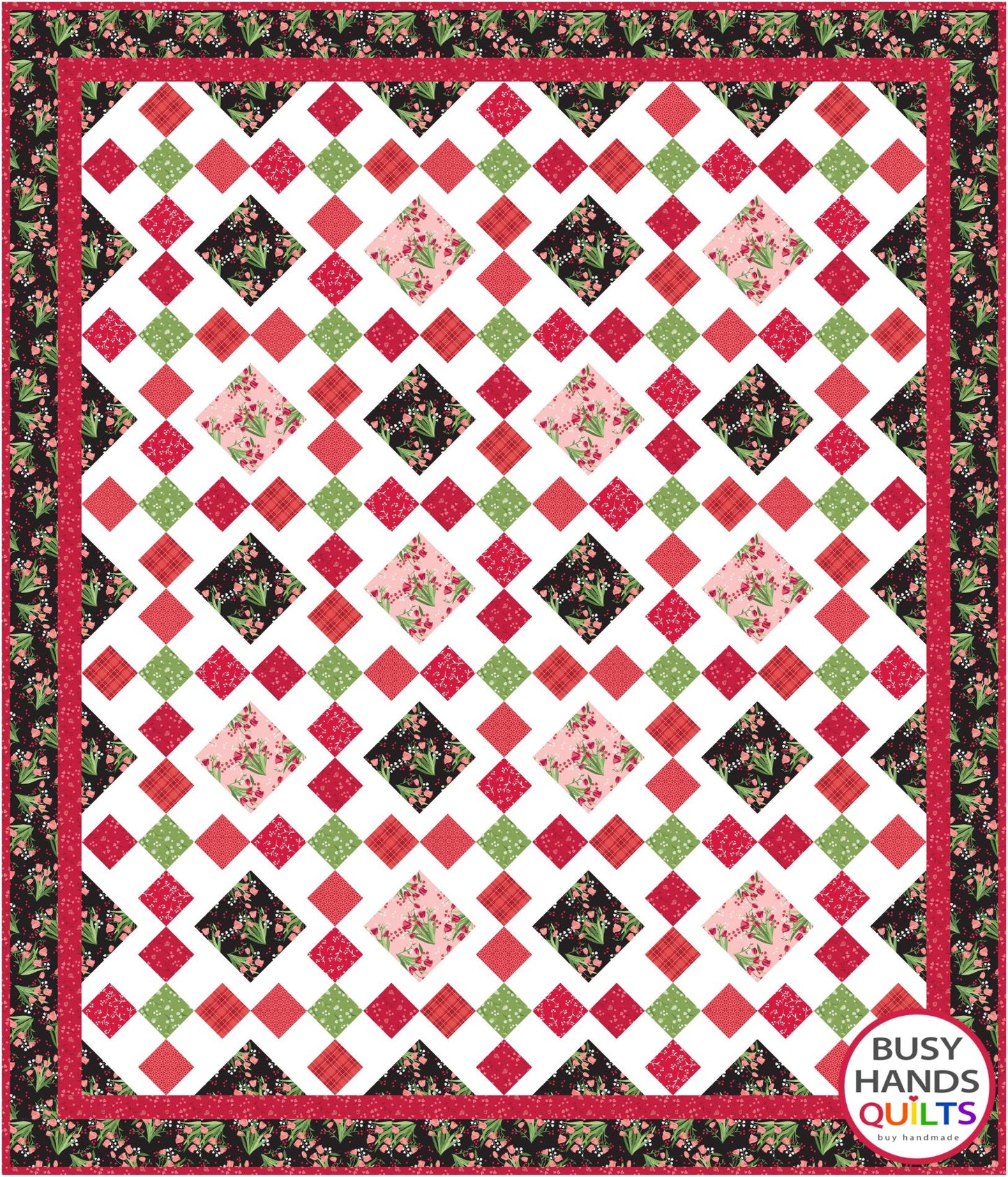 Granny's Square Patch Quilt Pattern PRINTED
