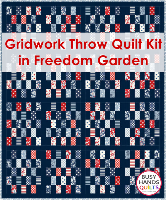 Gridwork Throw Quilt Kit in Freedom Garden