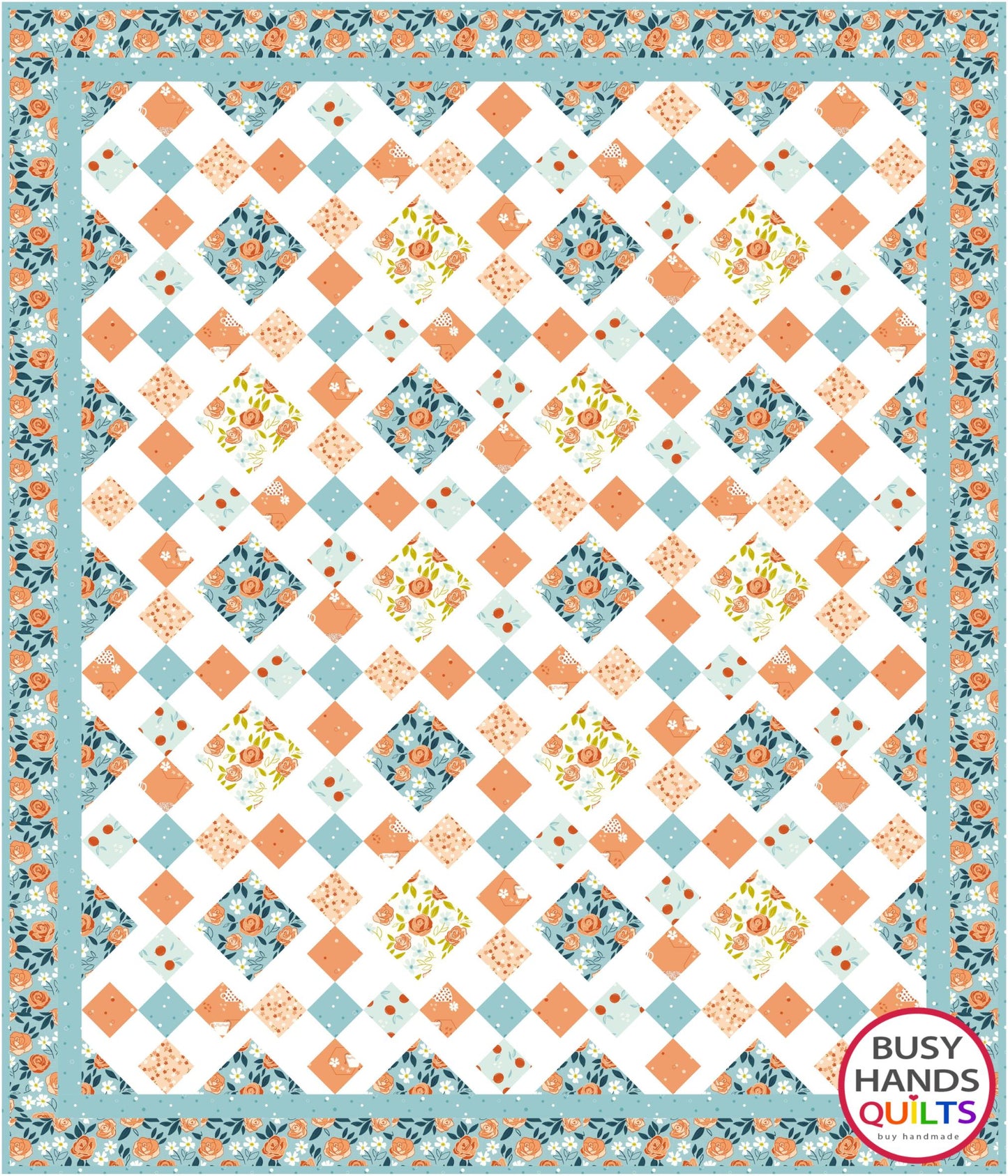 Granny's Square Patch Quilt Pattern PRINTED