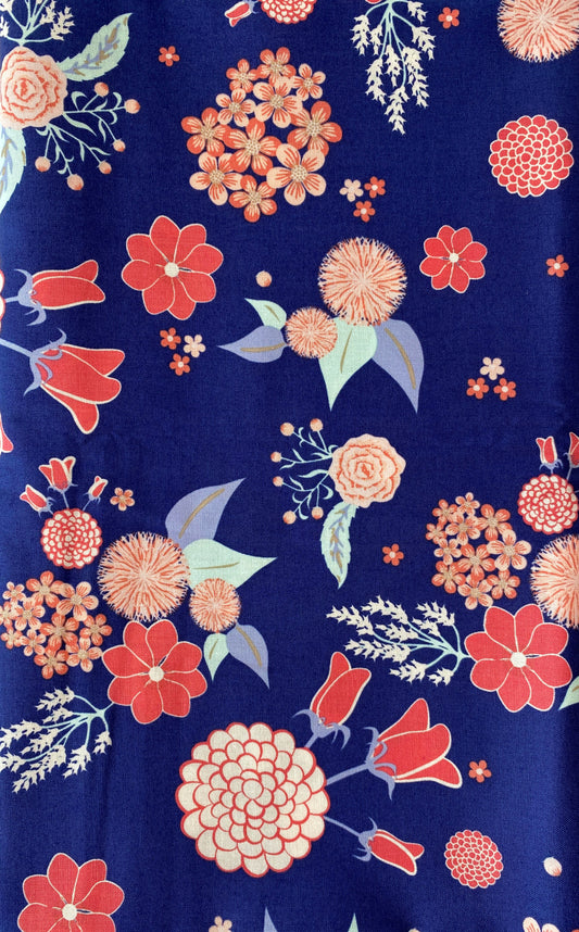 1-3/4 Yards Wanderlust Main Floral in Navy by Boundless #44