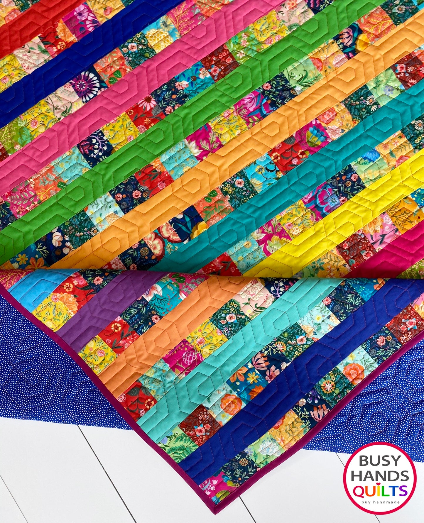 Handmade Woven Threads Throw Quilt in Faraway Florals