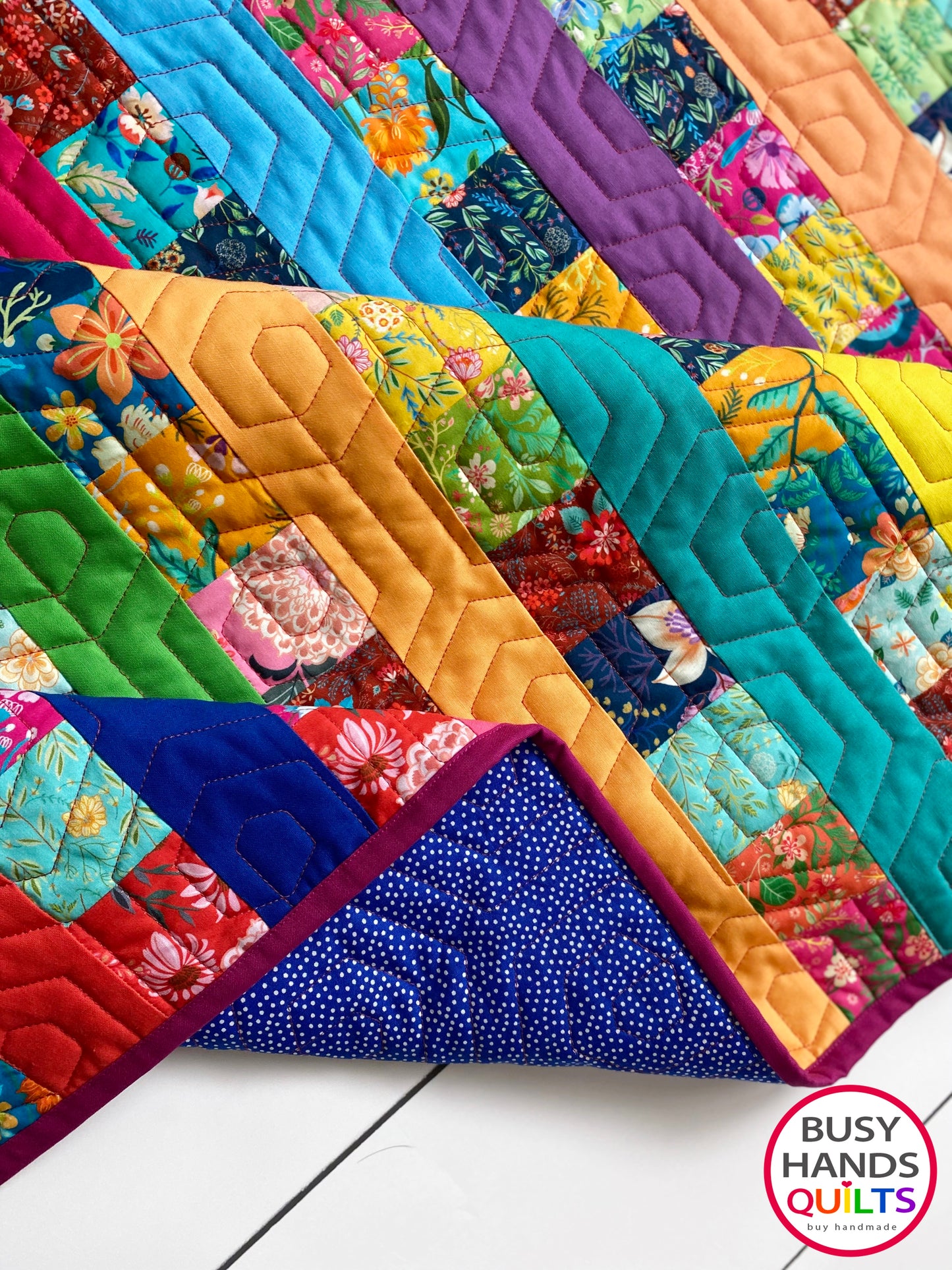 Handmade Woven Threads Throw Quilt in Faraway Florals