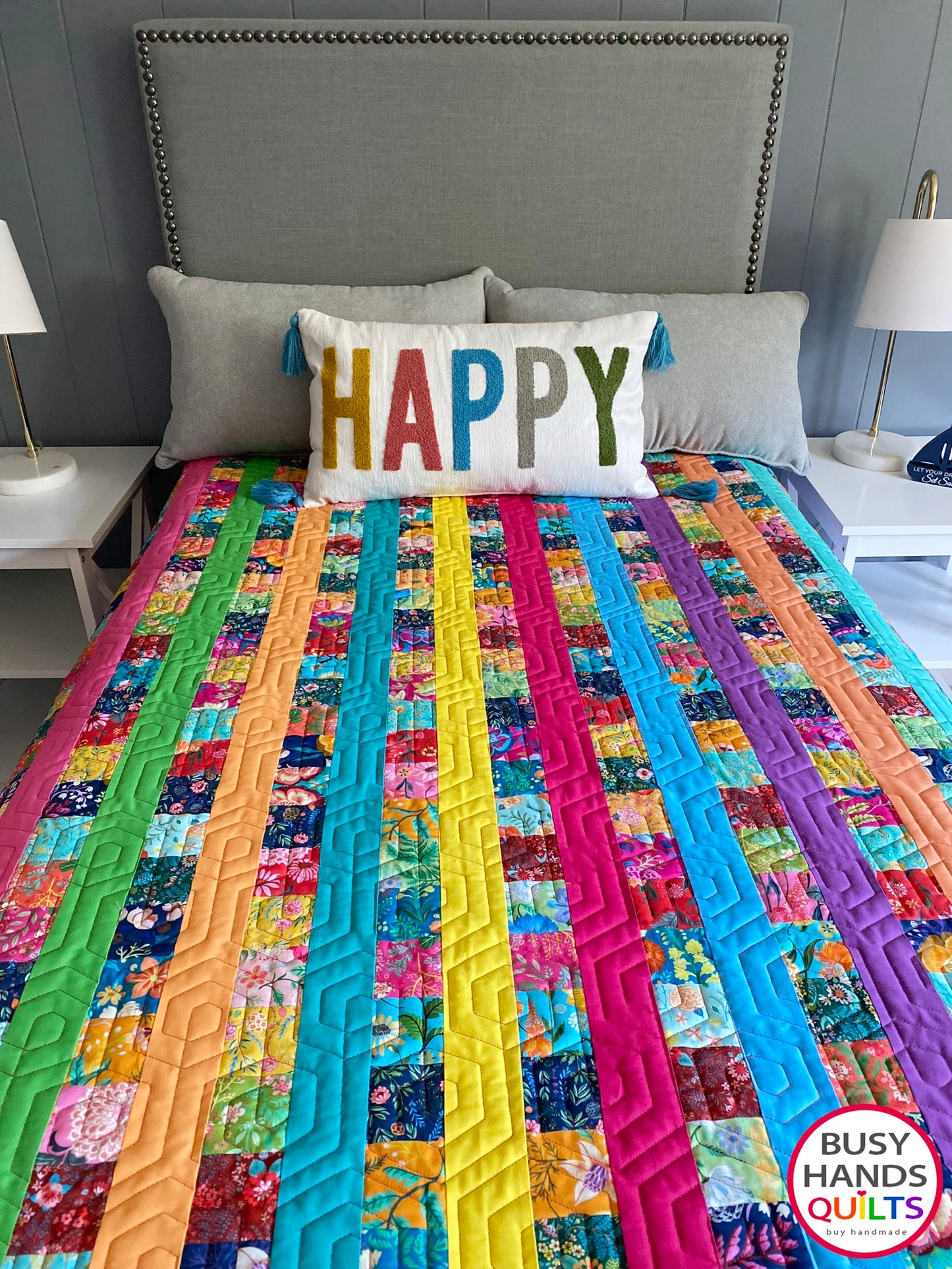 Handmade Woven Threads Throw Quilt in Faraway Florals