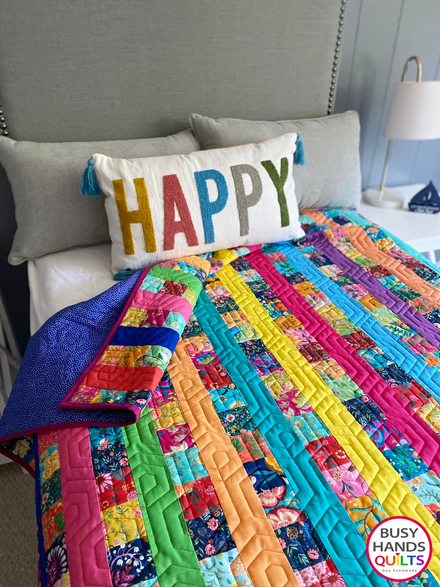 Handmade Woven Threads Throw Quilt in Faraway Florals