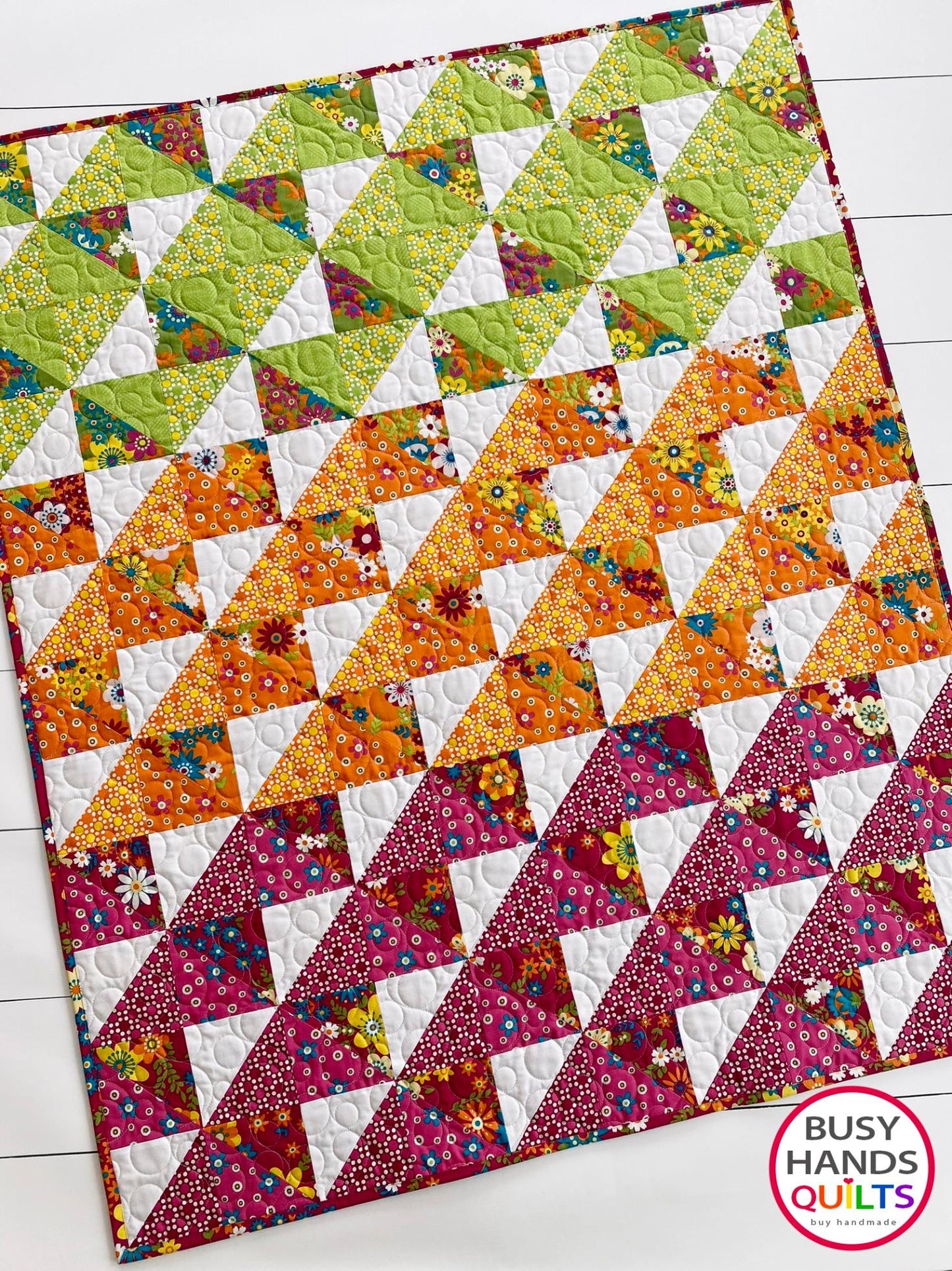 Handmade Horizon Baby Quilt in Mini Fab