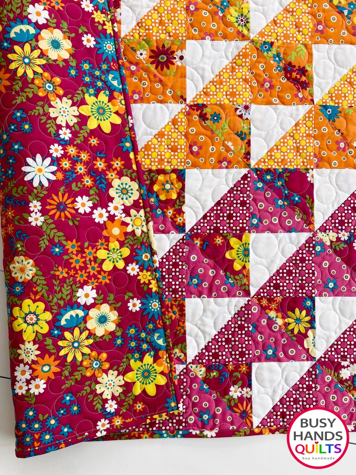 Handmade Horizon Baby Quilt in Mini Fab