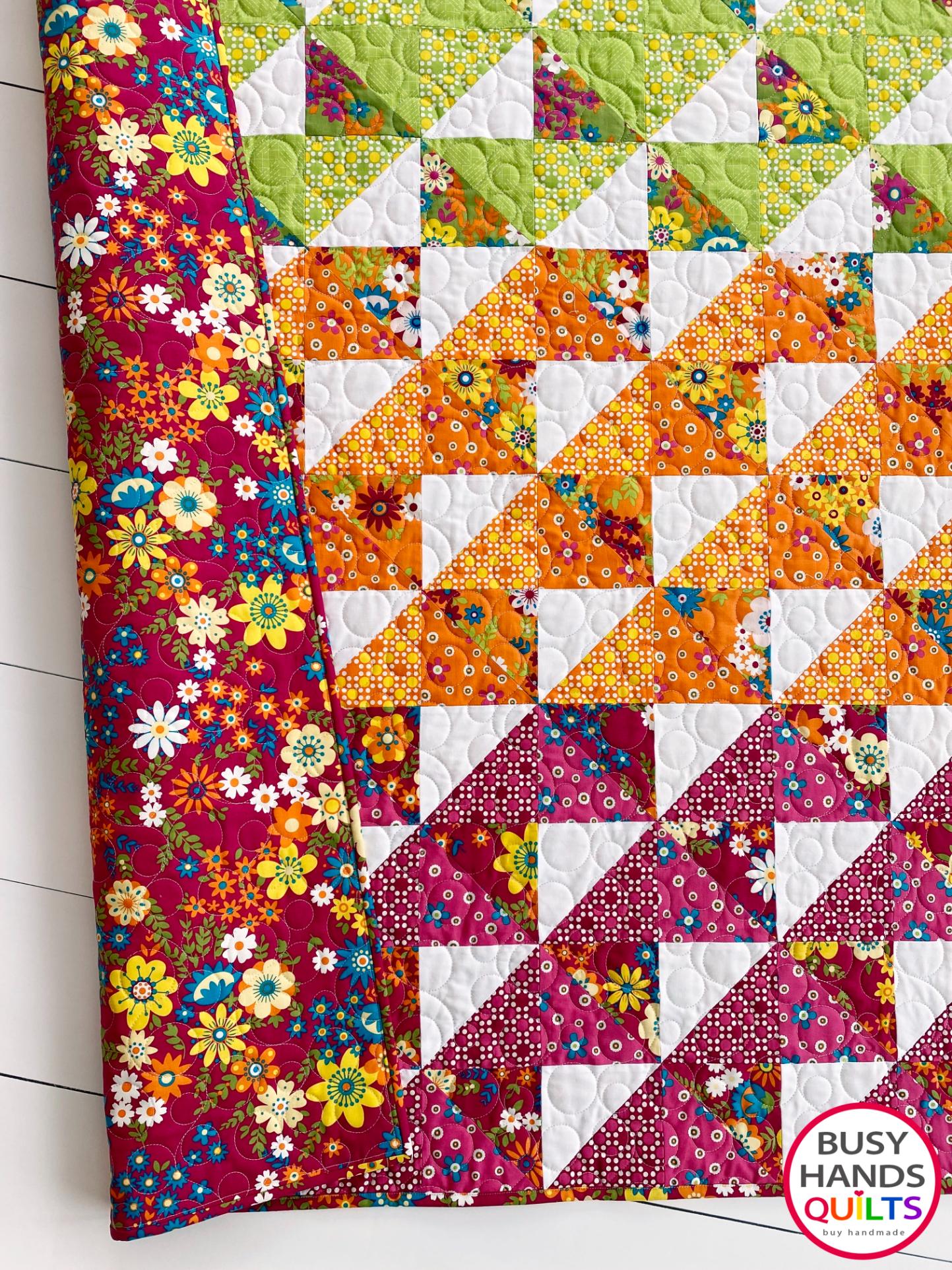 Handmade Horizon Baby Quilt in Mini Fab