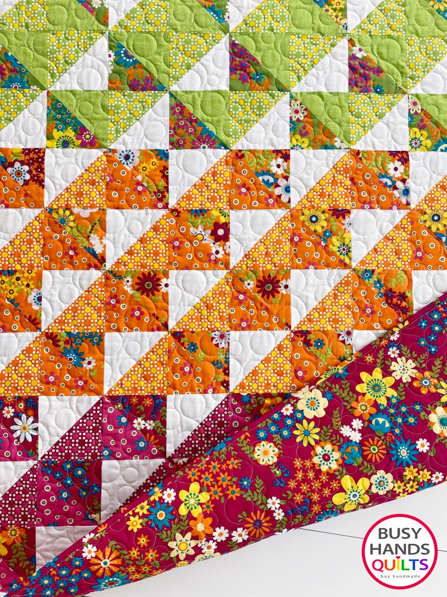 Handmade Horizon Baby Quilt in Mini Fab