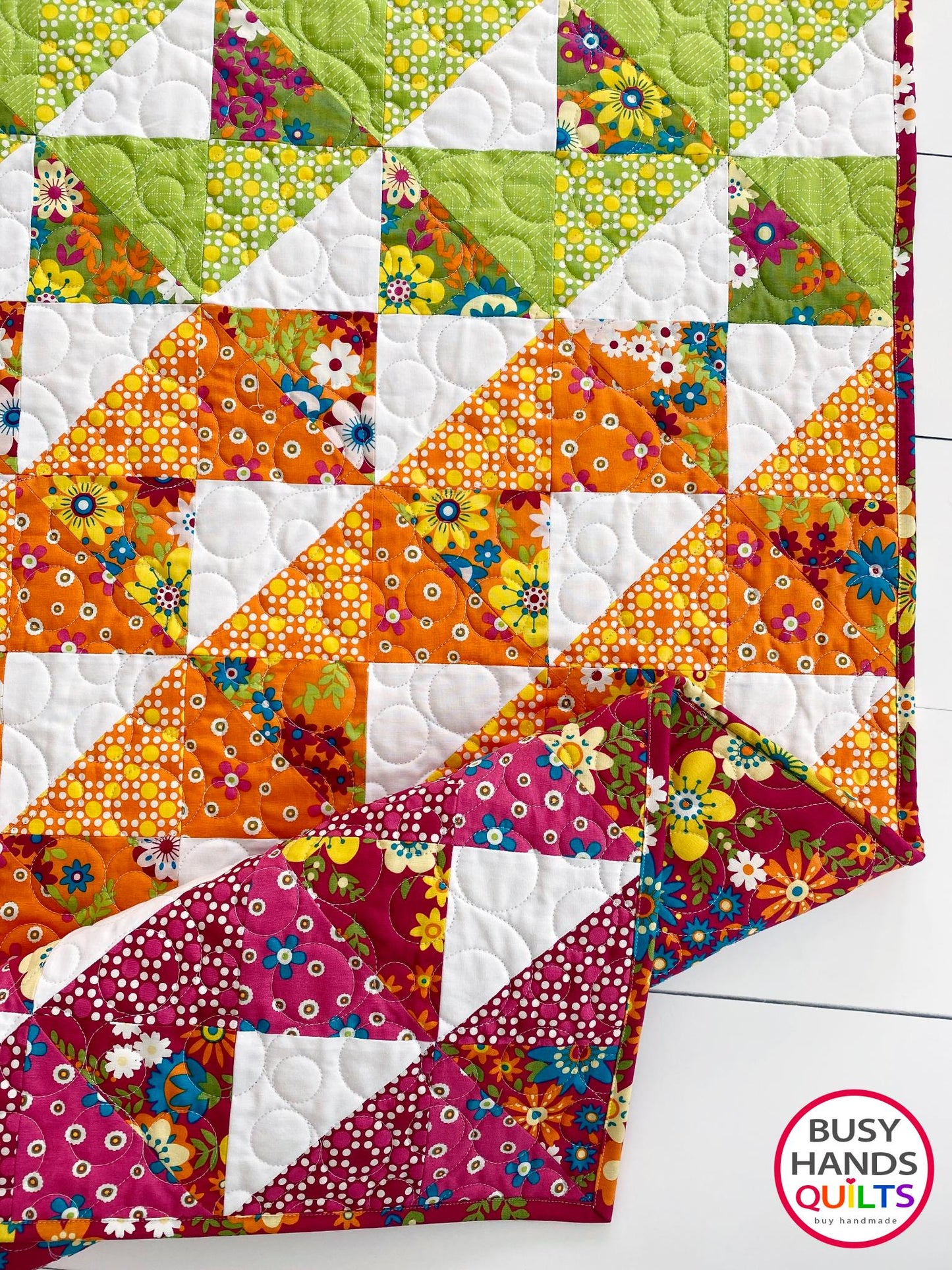 Handmade Horizon Baby Quilt in Mini Fab