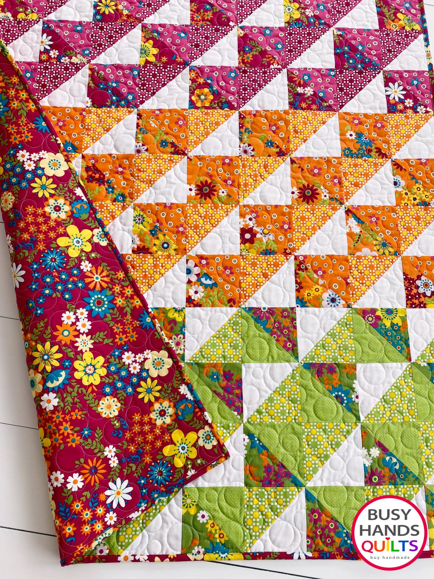 Handmade Horizon Baby Quilt in Mini Fab