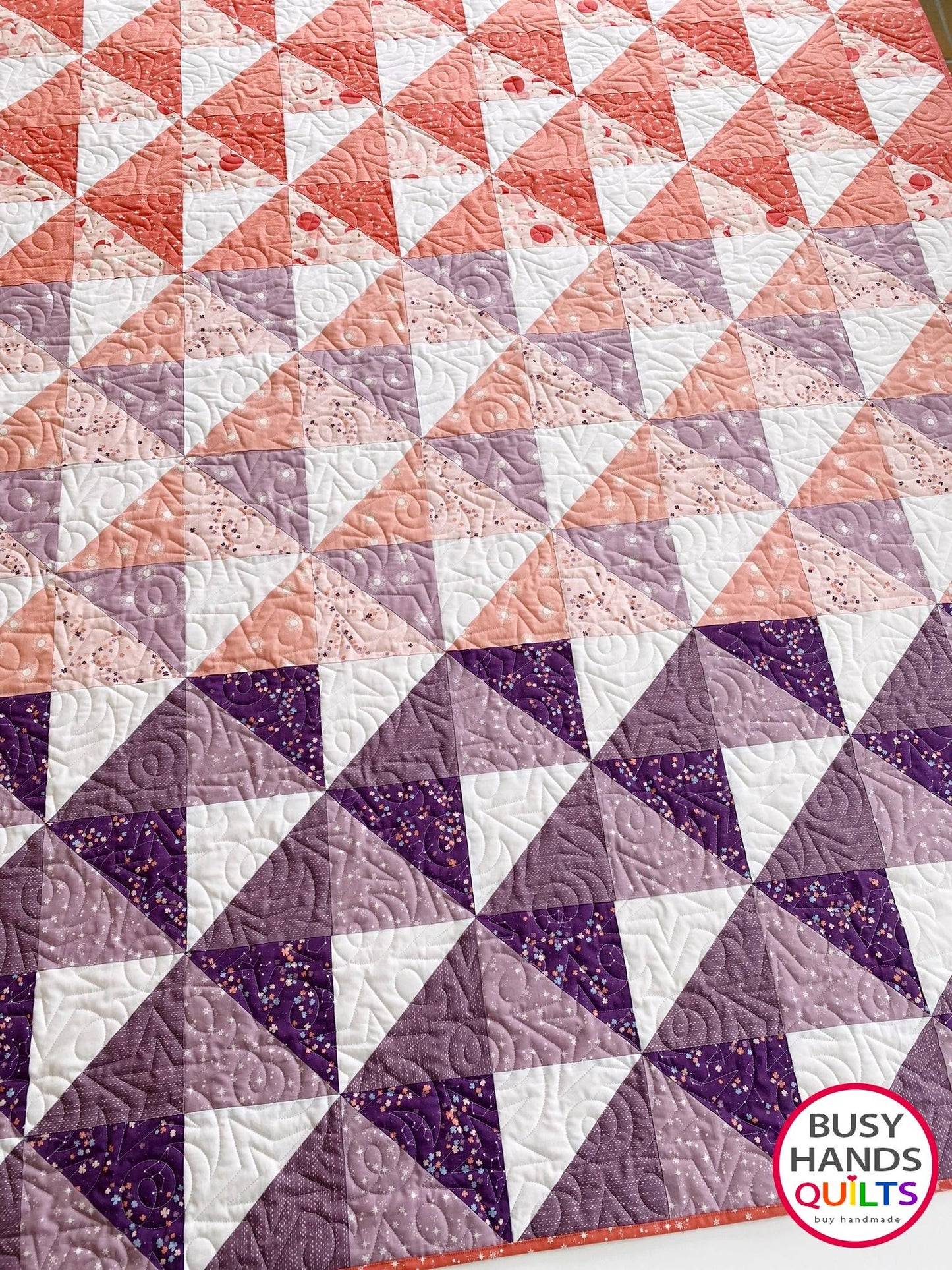 Handmade Horizon Throw Quilt in Moonchild